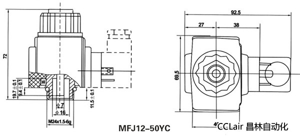 油研型液壓閥用電磁鐵線圈，MFJ12-YC交流濕式閥用電磁鐵,MFZ12-YC直流濕式閥用電磁鐵,比例電磁鐵